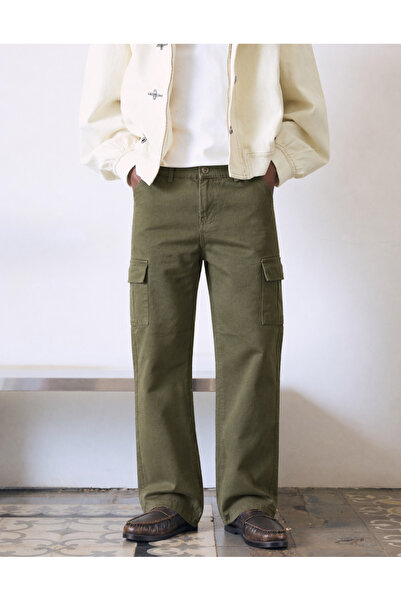 hacker Men's Wide Leg Premium Comfort Khaki Cargo Baggy Pants