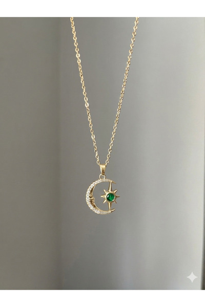 Rose and Light قلادة فضية على شكل نجمة