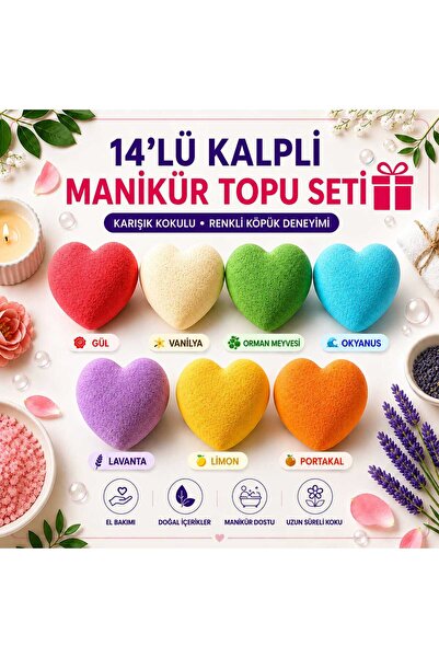 COLOURFUL MASAL 14 ADET 10-12 GR. Manikür Boy Banyo Topu, Nem Bombası, Banyo ...