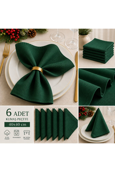 Sister Home Design Set of 6 Fabric Napkins 40X40 cm – Stain Resistant - Luxur...