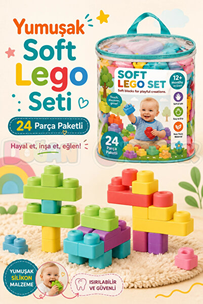 Doğan Oyuncak Dünyası Yumuşak Soft Lego Seti 24 Parça Paketli - Büyük Yumuşak...