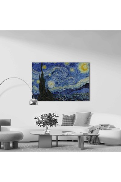 Efect Canvas Tablou pe pânză - Vincent Van Gogh - Noaptea înstelată [XS]