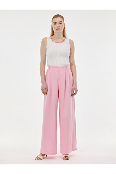 ORSAY Light pink wide leg women's trousers