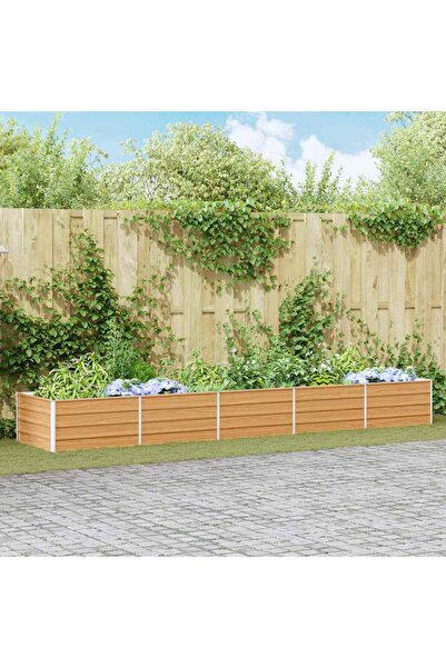 vidaxl Strat inaltat de gradina Maro deschis 400 x 80 x 45 cm