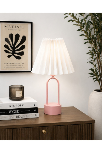 Natiorj Cava Model Umbrella Abajur Şapkalı Masa Lambası Salon Yatak Odası Ele...
