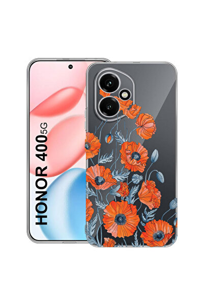 bestcase Противоударен калъф за Honor 400, Флорален - Минималистичен мак, 204...