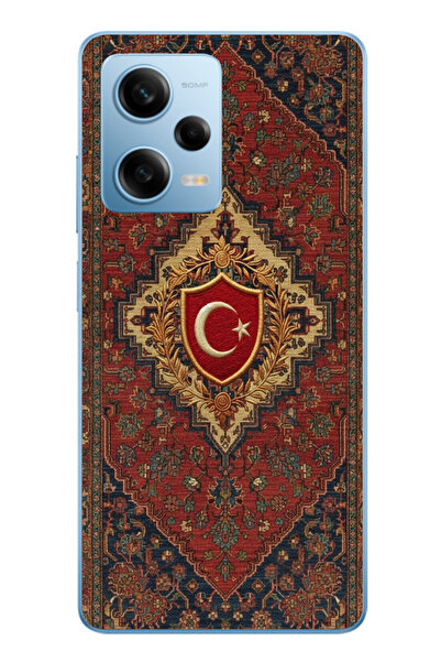 Le Balvo Redmi Note 12 Pro 5G Uyumlu Türkiye Bayraklı Halı Baskılı Silikon Kılıf