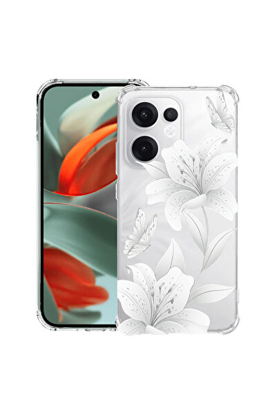 bestcase ®   Husă Antișoc pentru OPPO Reno15F / FS, Florală - Lotus Alb Elega...