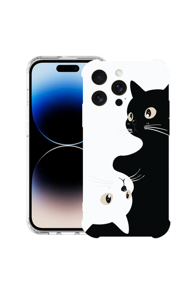 bestcase Husă Antișoc pentru Apple iPhone 16 Pro Max, Pisici Alb-Negru, 18286...