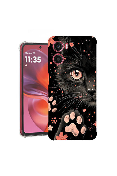 bestcase Противоударен калъф за Motorola Moto G06, Черна котка, 2078499 AS 2014
