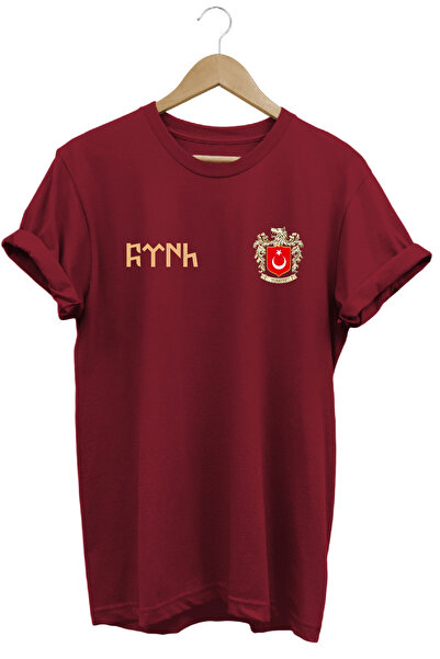remonz Tricou unisex antracit cu guler rotund, cu text turcesc și emblema Tur...