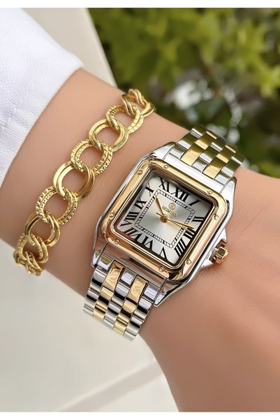 Homies Square Gold Silver Color - Adjustable Steel Cord - Bracelet with Gift
