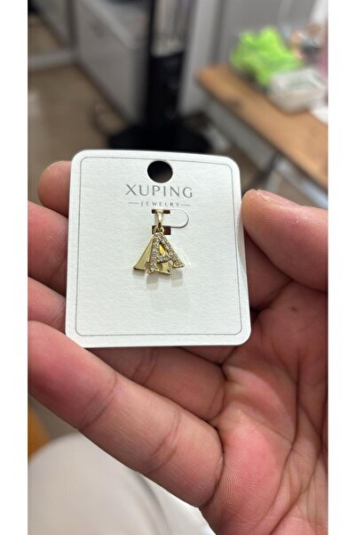 XUPING JEWELRY A Harf Çelik Kolye Ucu Gold Renk