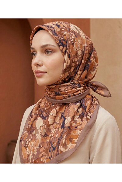 tuaipek وشاح قطني غير لامع بنمط OCHRE مقاس 90×90 سم