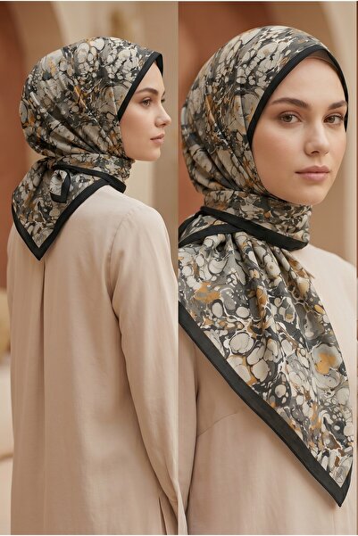 tuaipek وشاح قطني غير لامع بنمط OCHRE مقاس 90×90 سم