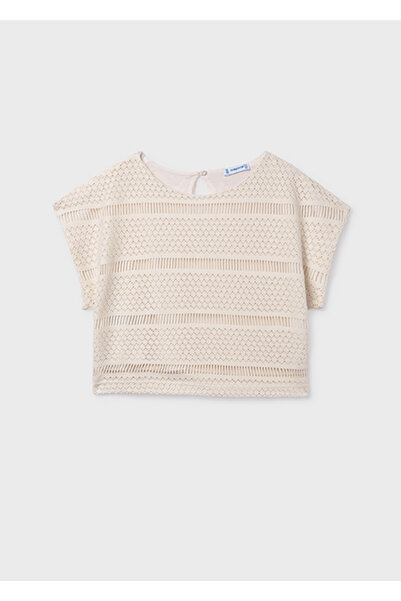 MAYORAL Girl's Crochet Blouse Ecru - 06022