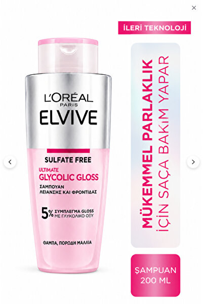 L'Oreal Paris Elvive Glycolic Gloss Mükemmel Parlaklık için Bakım Yapan Şampu...