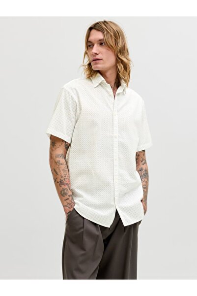 Jack & Jones Men's Summer Shirt, Linen Blend, Regular Fit