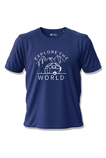 North Whiskers تي شيرت Explore The World Caravan مطبوع للجنسين مصنوع من القطن...