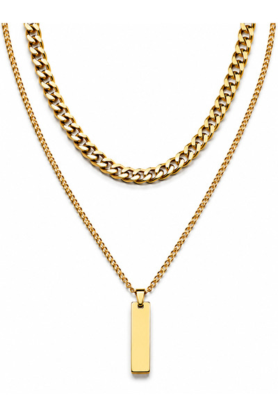 OutfitModa Set Coliere Bărbați Auriu – Cuban Chain & Cadou pentru El