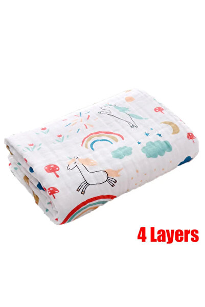 Choice1 Rainbow Horse Baby Bath Towel Newborn Bathrobe Cotton Swaddle Blanket...