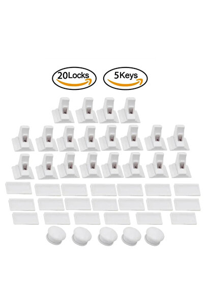 Choice 20 locks 5 key Child Safety Cabinet Door Lock Magnetic Baby Hidden Ant...