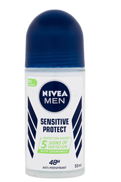 NIVEA Deodorant Roll-On Antiperspirant Men Sensitive Protect 50ml Protecție 48h