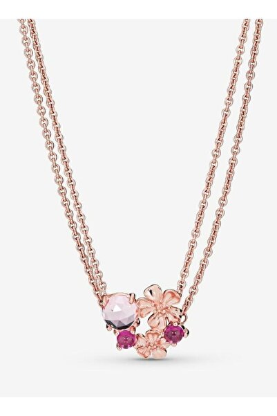 Verci Layered Flower Necklace for Women, Rose Gold Tone Pendant Jewelry with ...