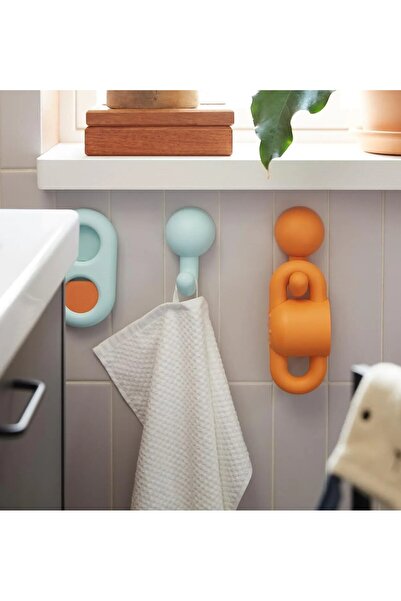 IKEA QUİCK 2 Adet Vantuzlu Banyo Askısı Plastik Askı 12x8 Cm 2'li Set Çocukla...