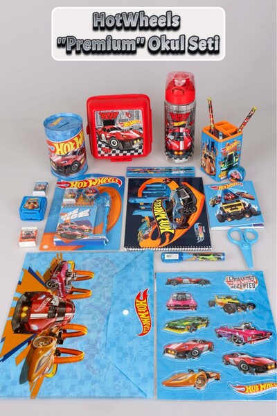 HOT WHEELS x Dekomus Lisanslı Hot Whells 31 Parça Full Kırtasiye Seti Beslenm...