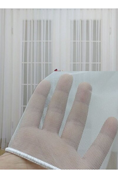 PerdeBurada ستارة من التول اليوناني 1/3 مطوية بشكل كثيف على شكل قرص العسل منا...