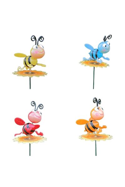 OEM Decorațiune de grădină „Albină veselă pe floare”, Figurină cu mișcare de ...