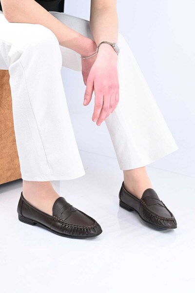 Bestello Loafer din piele naturală cu talpă TPU, fără șireturi, 343-265-2660 ...