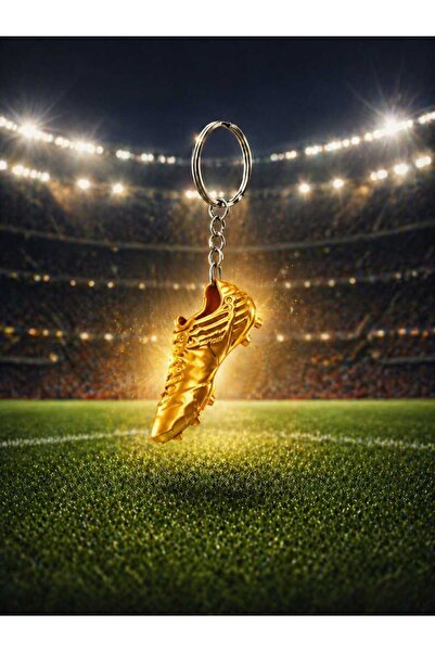 Erz3Design 2 Adet Altın Ayakkabı Anahtarlık | Futbol Temalı Anahtarlık Seti |...