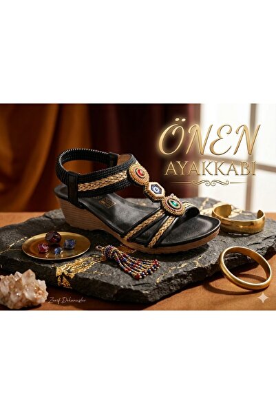 Guja Stylish Sandals with Black Stones