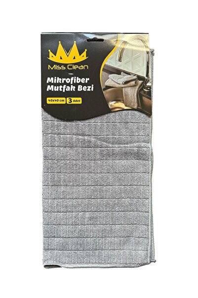 omeyva Mikrofiber Kareli Yüzey Cam Temizlik Bezi 40x40 Cm Süper Emici - Gri -...