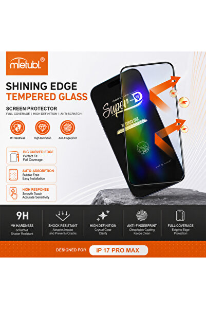 Mietubl Tempered Glass Screen Protector for iPhone 17Pro Max with 9H Protection