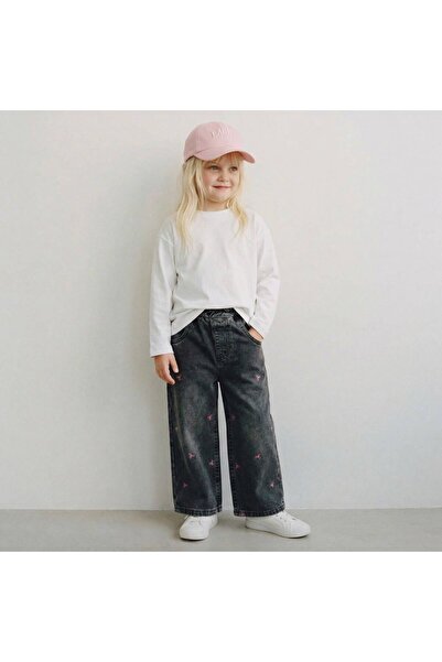 Motebarn Wear Set 3 piese pentru fetițe: blugi cu broderie fundă antracit, bo...