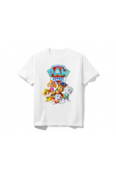 URBANTRENDSTORE Paw Patrol Unisex Kız Çocuk Bisiklet Yuvarlak Yaka Basic Kısa...