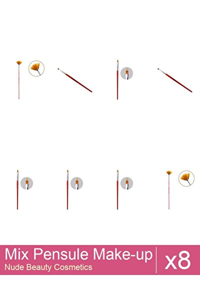 Makeup Set Mix 8 produse Pensule Makeup: Pensula evantai, Pensula gel limba d...