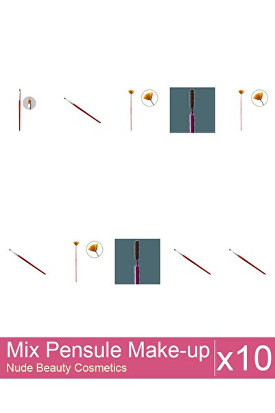 Makeup Mix Set 10 products Makeup Brushes: Cat's Tongue Gel Brush - No.2, Cat...