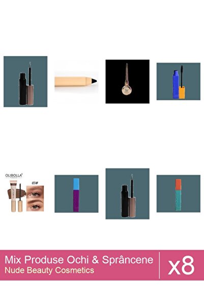 Makeup Set Mix 8 produse Rimel Sprancene: Rimel sprancene Olibolla #03 Auburn...