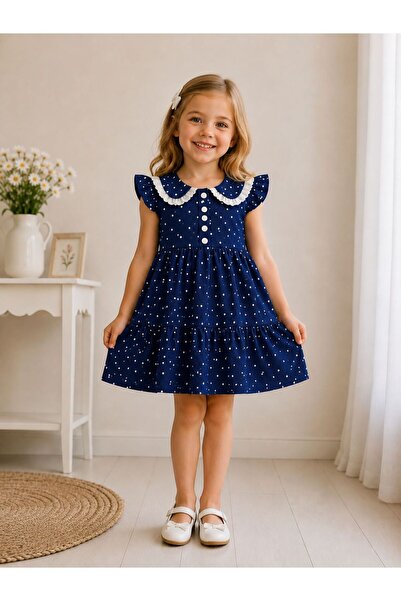 Kuzucuk Kids Bebek Çocuk Butik Bayramlık kız çocuk Çiçekli Elbise 3-10 yaş