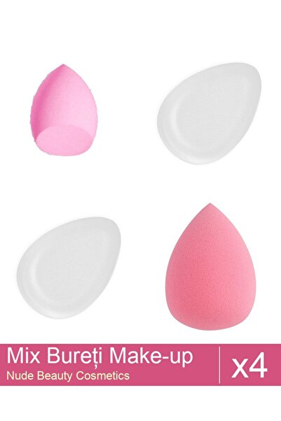 Makeup Set Mix 4 products Sponges: Extra-soft sponge for make-up, pink - beve...