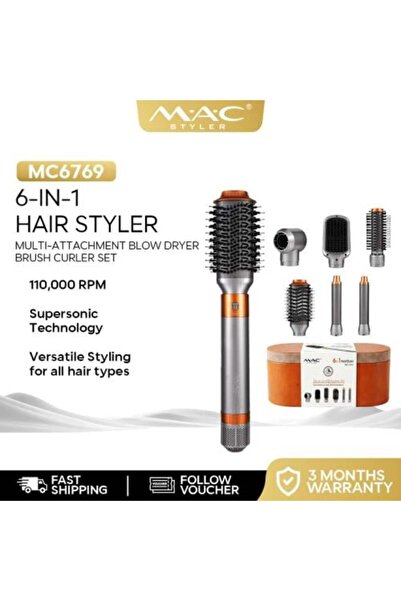 MAXAM 6-in-1 Hair Styling Tool Set with Multiple Accessories: Hair Dryer, Bru...