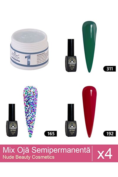 Makeup Set Mix 4 produse Nail Oja: Oja semipermanenta BLACK ELITE, Global Fas...