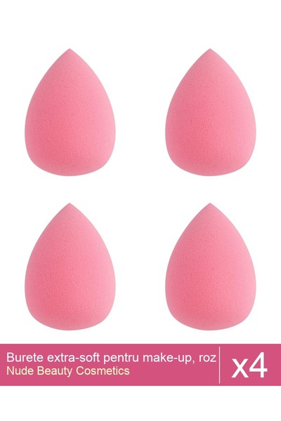 Makeup Set of 4 extra-soft makeup sponges, pink