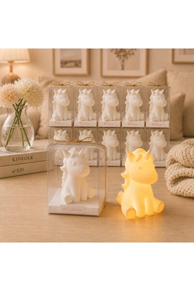 MADREPERLA DESİGN Unicorn LED mum Işıklı Dekoratif Gece Lambası 10’lu Set – H...