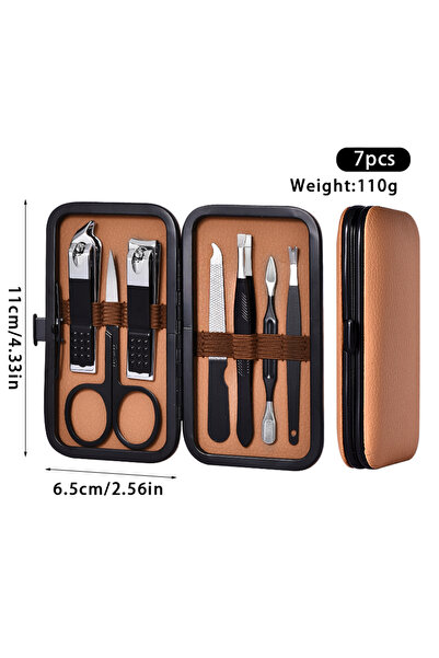 Choice Brown 7pcs Set 7-24pcs Manicure Tool Set Stainless Steel Cuticle Nippe...