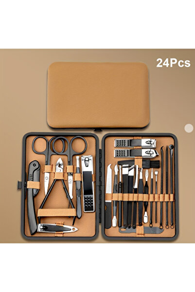 Choice 24pcs Black-Brown 7/16/18Pcs Manicure Set Stainless Steel Professional...